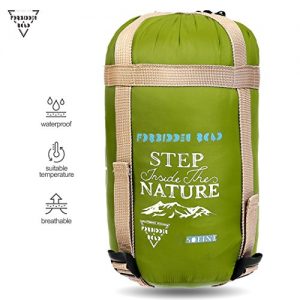 Forbidden Road Sleeping Bag Single (5 Color) 1.6 lbs Waterproof Lightweight Portable Envelope Sleeping Bag for Man Woman 3 Season Camping, Hking, Backpacking - Free Compression Bag Included